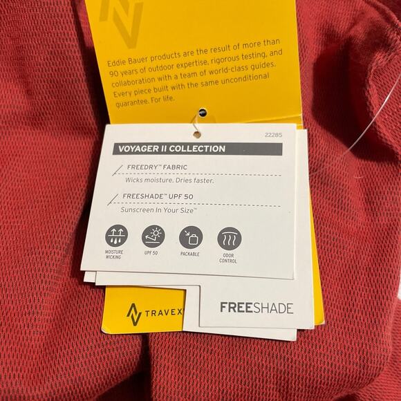 Eddie Bauer Travex Mens Size Large Orange Short Sleeve Cotton Blend Polo Shirt - Picture 13 of 14